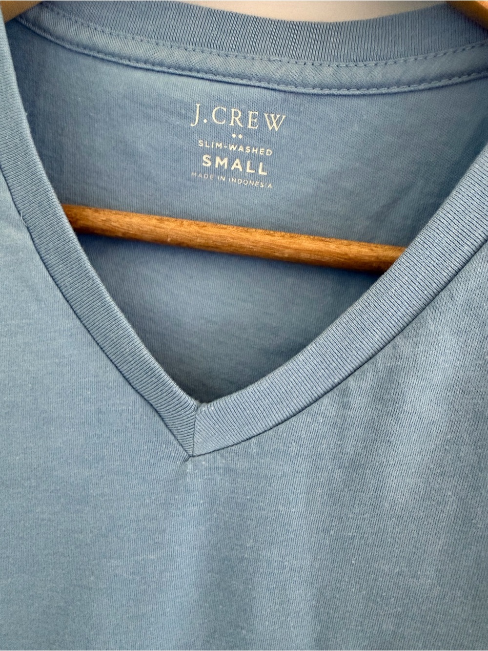 J.crew slim washed men v-neck t-shirt blue size s
